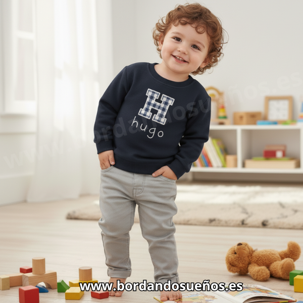 Sudadera Bebé y Niño Inicial + nombre | Personalizada