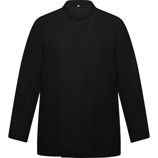 Chaqueta de Cocina Unisex Profesional Transpirable con Botones Ocultos S Negro