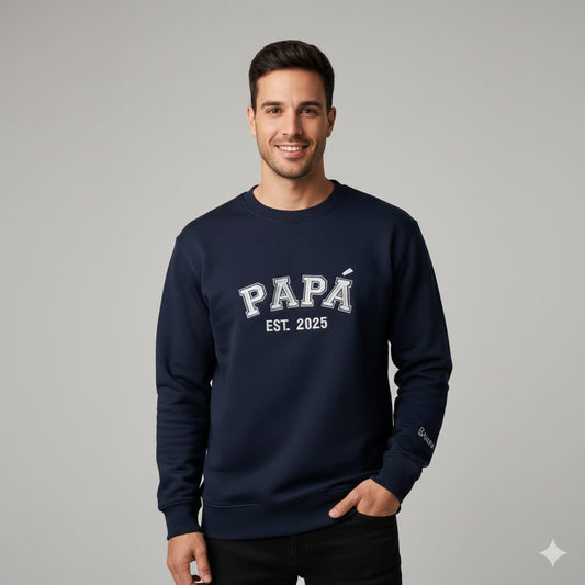 Sudadera Personalizada PAPÁ / MAMÁ EST. | Bordado personalizado Azul marino