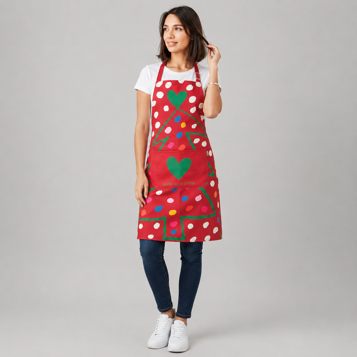 DELANTAL AGATHA NAVIDAD 80X68 CM