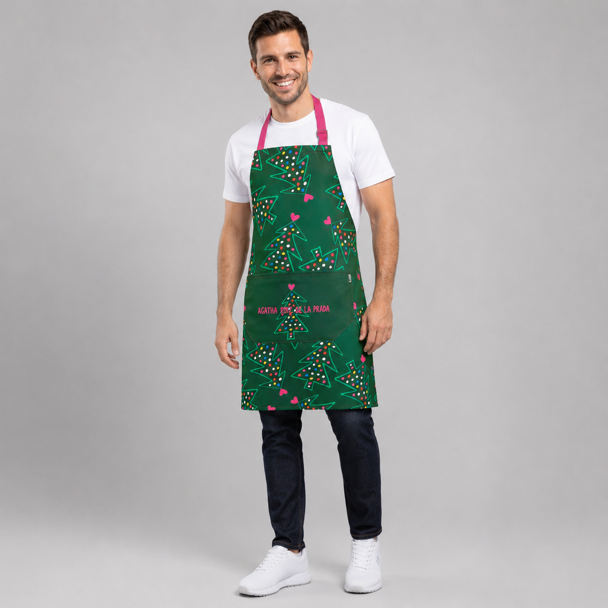 DELANTAL AGATHA NAVIDAD 80X68 CM
