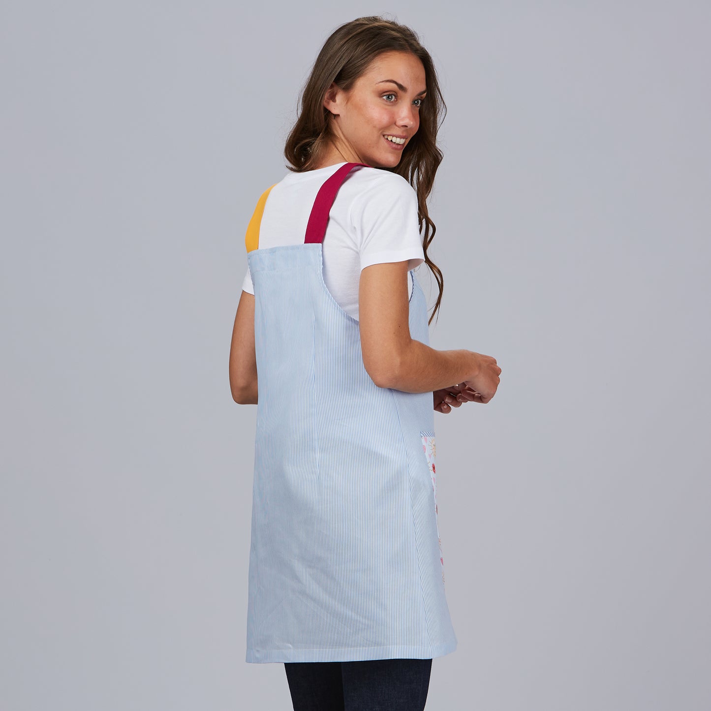 Pichi Laboral Mujer “Sun” Vichy Celeste – Semi Ajustado M2, Fresco y Profesional