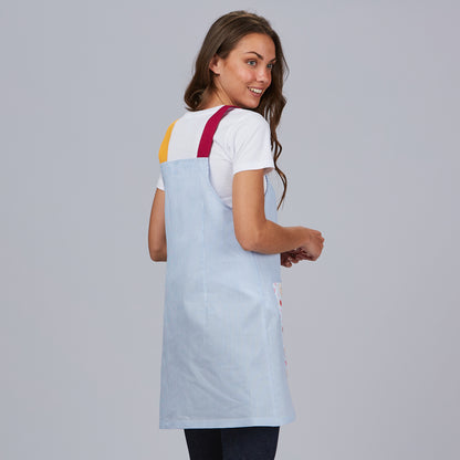 Pichi Laboral Mujer “Sun” Vichy Celeste – Semi Ajustado M2, Fresco y Profesional