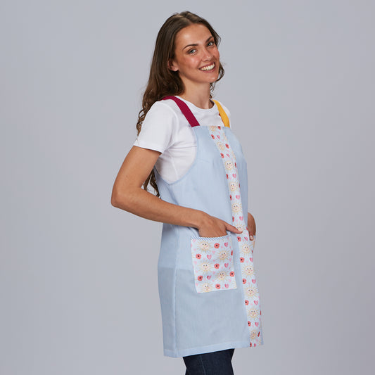 Pichi Laboral Mujer “Sun” Vichy Celeste – Semi Ajustado M2, Fresco y Profesional