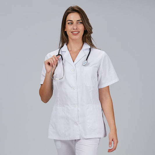 BATA MUJER CORTA BLANCA M/C