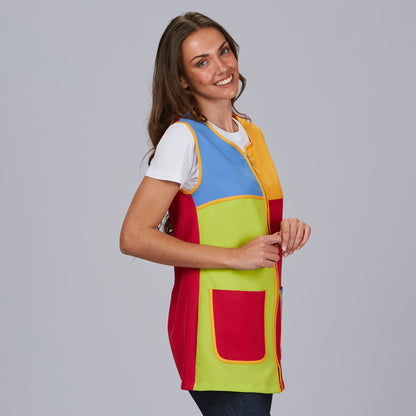 Blusa Mujer Visual – corte M2 evasé, multicolor profesional