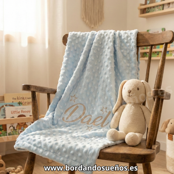 Manta topito personalizada | Nombre bordado + ESTRELLAS