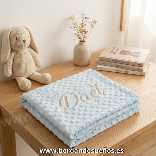 Manta topito personalizada | Nombre bordado + ESTRELLAS