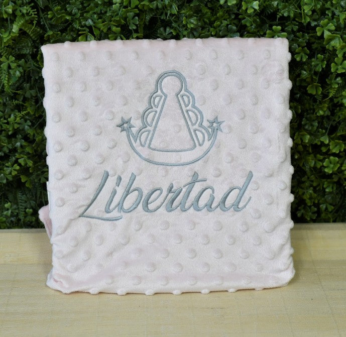 Manta Topitos - Personalizada - Virgen del Rocío Bordada