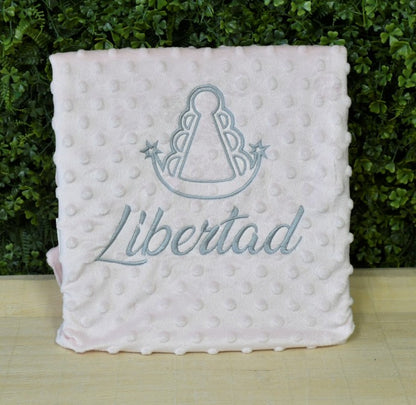 Manta Topitos - Personalizada - Virgen del Rocío Bordada