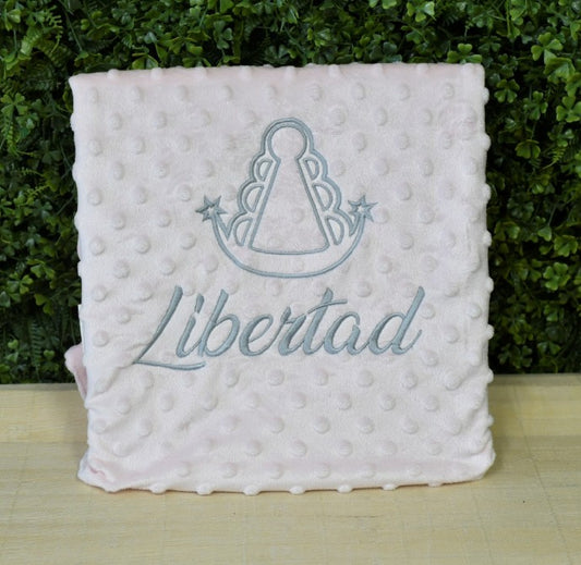 Manta Topitos - Personalizada - Virgen del Rocío Bordada