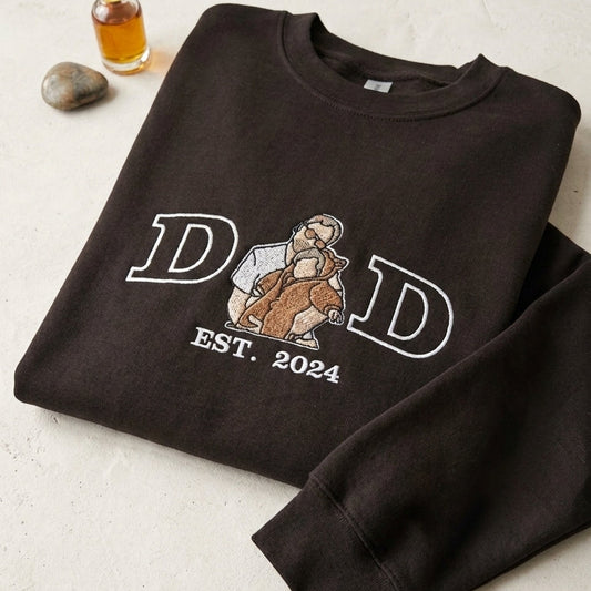 Sudadera Bordada Personalizada para Papá con Foto Familiar