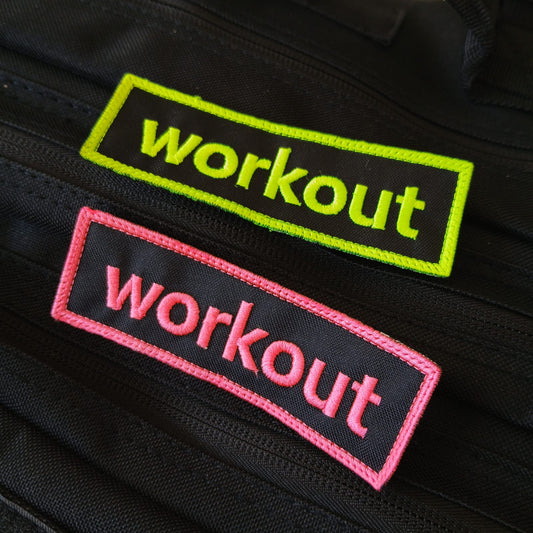 Parche Bordado WORKOUT con Velcro – Mochilas Tácticas y Equipamiento Deportivo