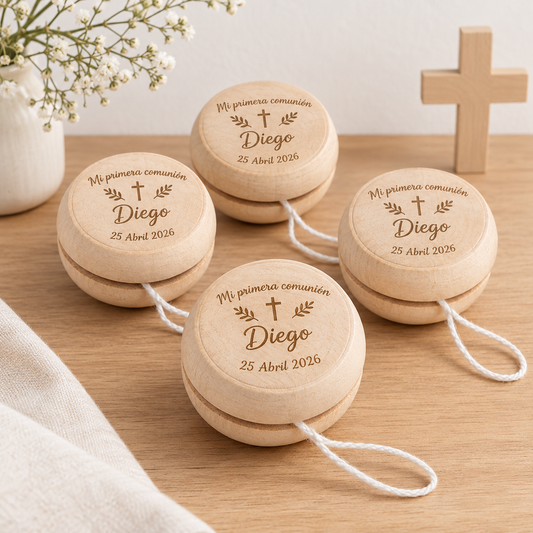 Yoyó de madera personalizado con grabado láser | Regalo para invitados