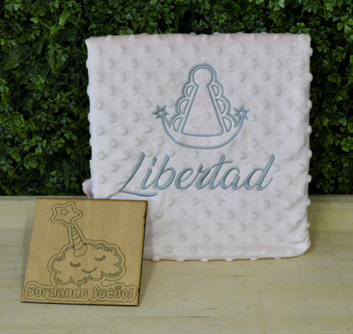 Manta Topitos - Personalizada - Virgen del Rocío Bordada