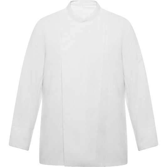 Chaqueta de Cocina Unisex Profesional Transpirable con Botones Ocultos Blanco