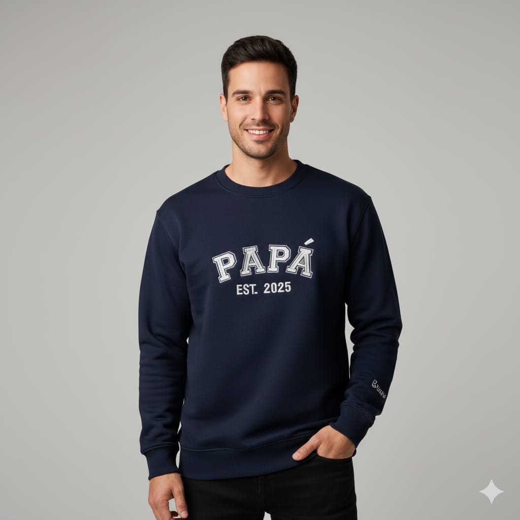 Sudadera Personalizada PAPÁ / MAMÁ EST. | Bordado personalizado Azul marino