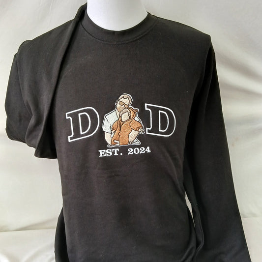 Sudadera Bordada Personalizada para Papá con Foto Familiar